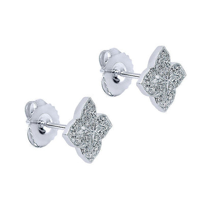 14k White Gold Diamond Stud Earrings