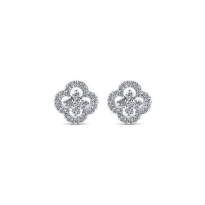 14k White Gold Diamond Stud Earrings