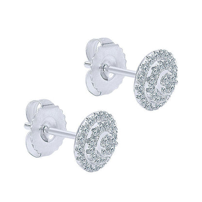 14k White Gold Diamond Stud Earrings
