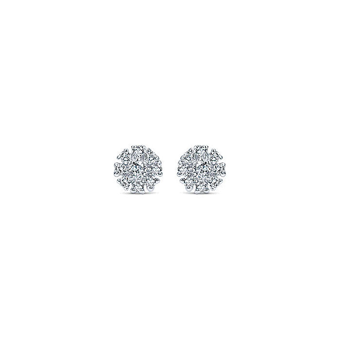 14k White Gold Diamond Stud Earrings