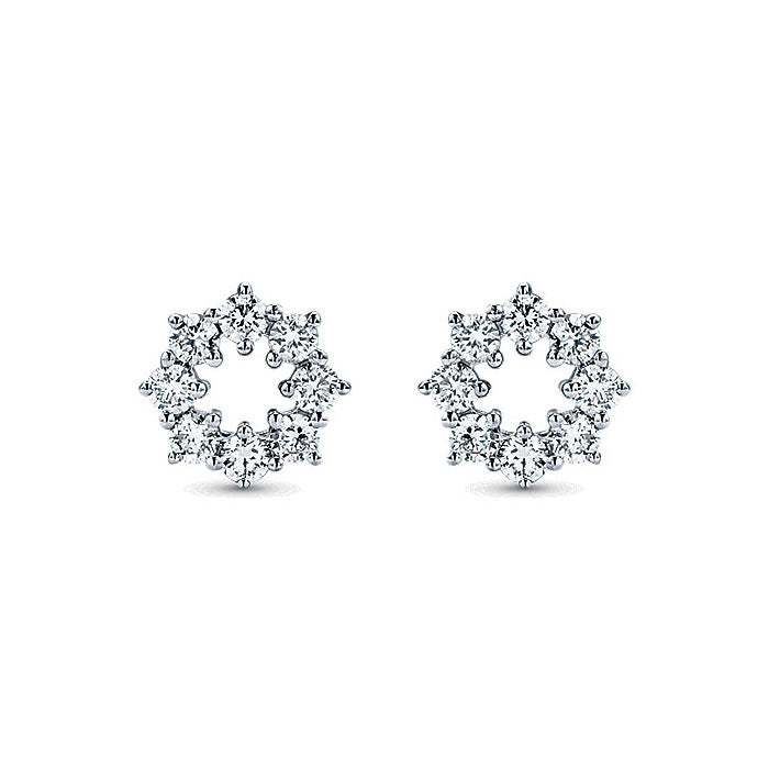 14k White Gold Diamond Stud Earrings