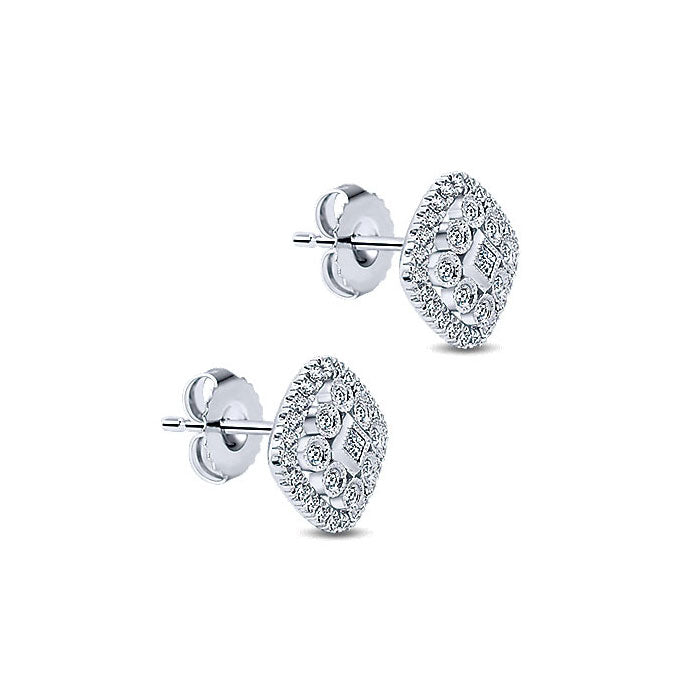 14k White Gold Diamond Stud Earrings