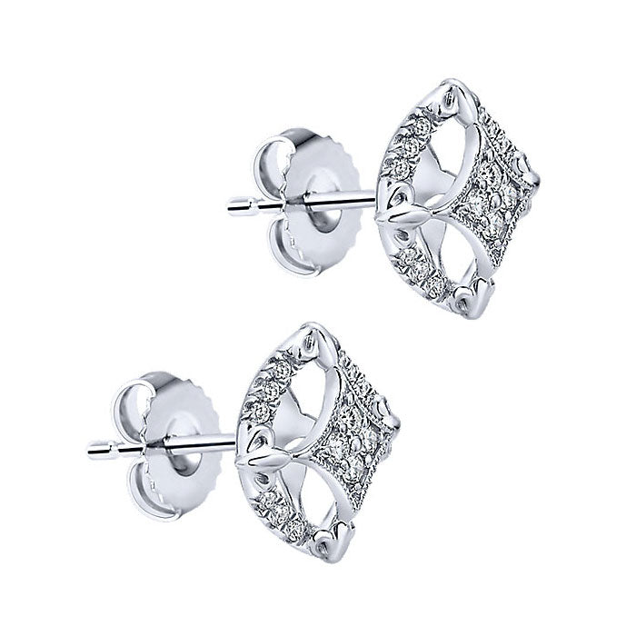 14k White Gold Diamond Stud Earrings