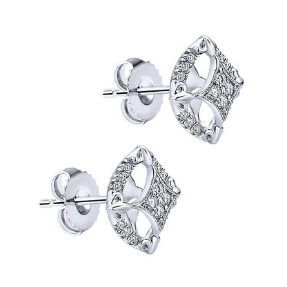 14k White Gold Diamond Stud Earrings