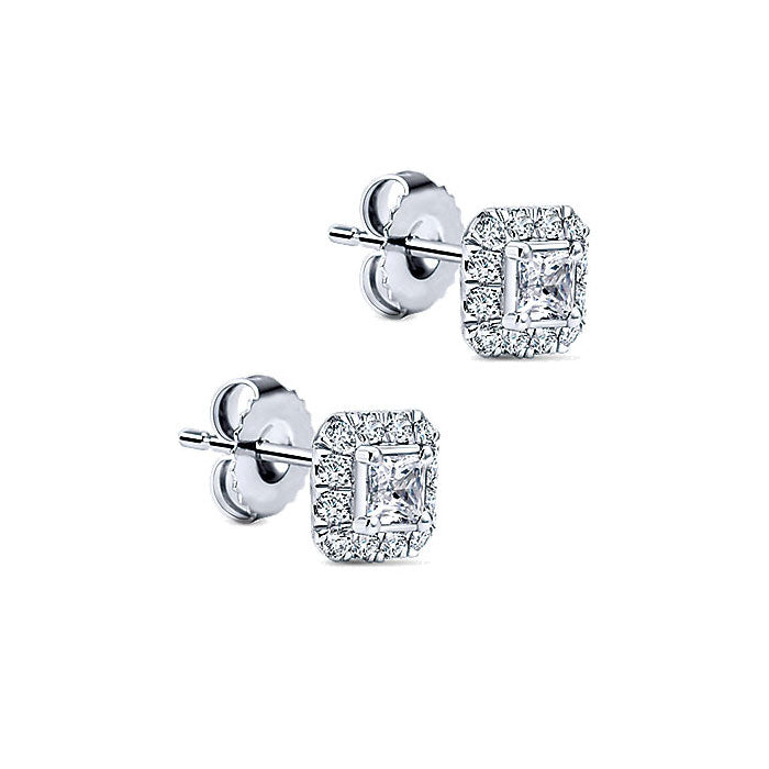 14k White Gold Diamond Stud Earrings