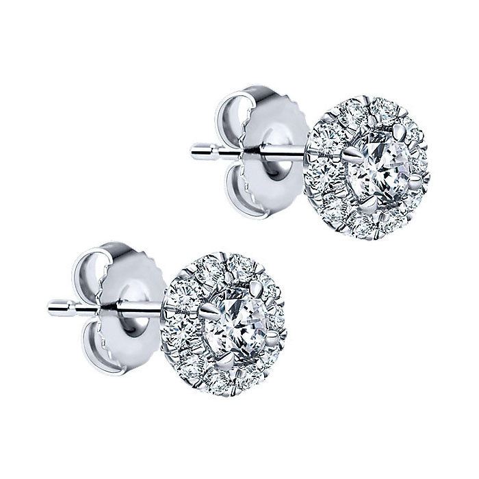 14k White Gold Diamond Stud Earrings