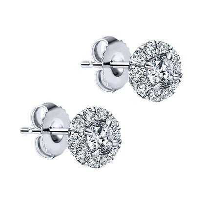 14k White Gold Diamond Stud Earrings