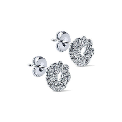 14k White Gold Diamond Stud Earrings