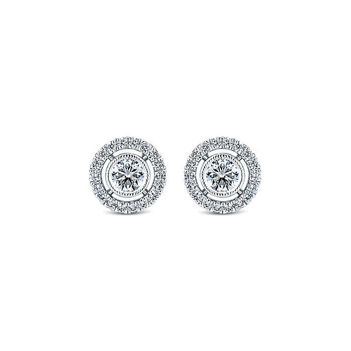 14k White Gold Diamond Stud Earrings