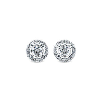 14k White Gold Diamond Stud Earrings