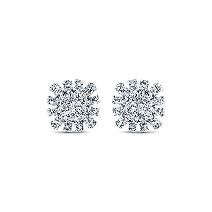 14k White Gold Diamond Stud Earrings