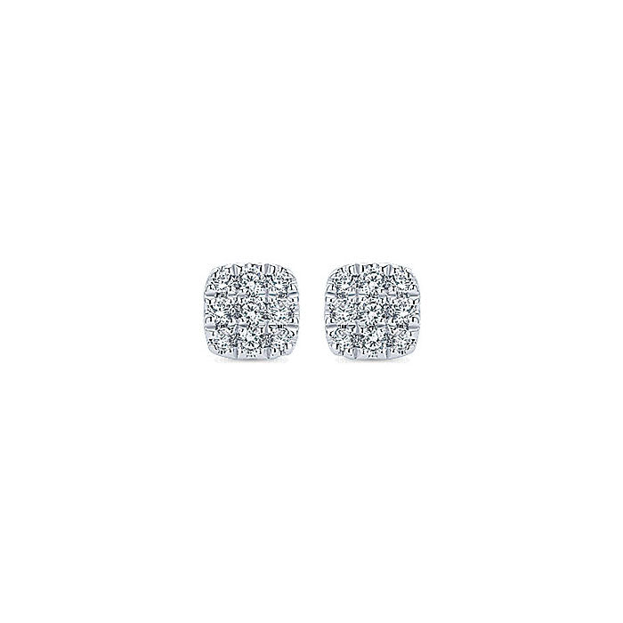 14k White Gold Diamond Stud Earrings
