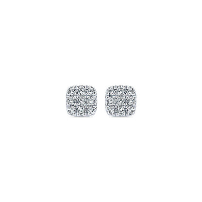 14k White Gold Diamond Stud Earrings