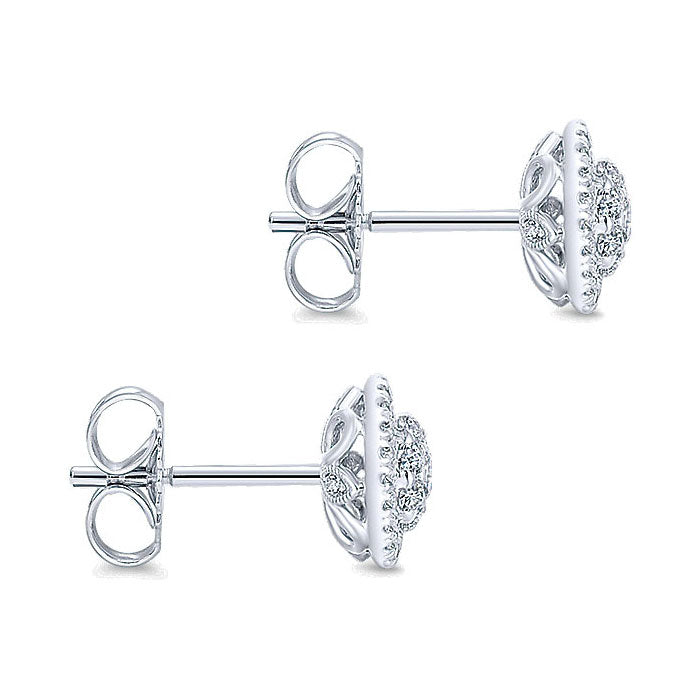 14k White Gold Diamond Stud Earrings
