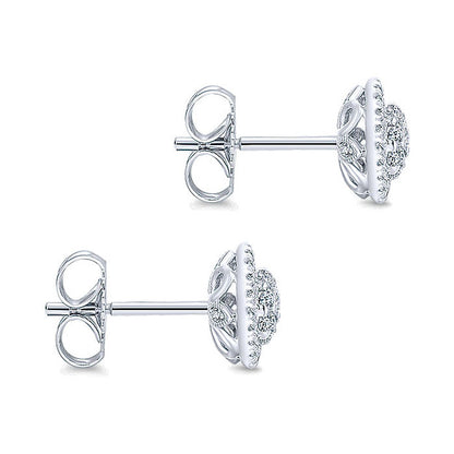 14k White Gold Diamond Stud Earrings