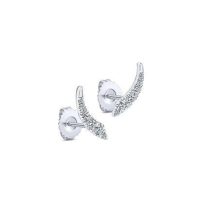 14k White Gold Diamond Stud Earrings