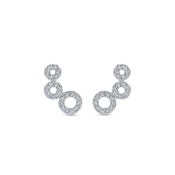 14k White Gold Diamond Stud Earrings