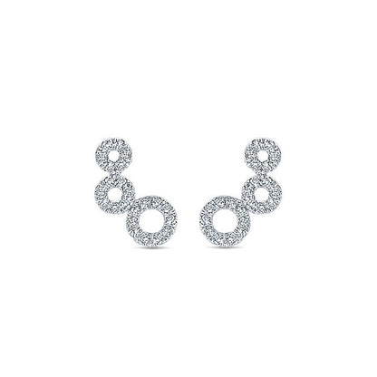 14k White Gold Diamond Stud Earrings