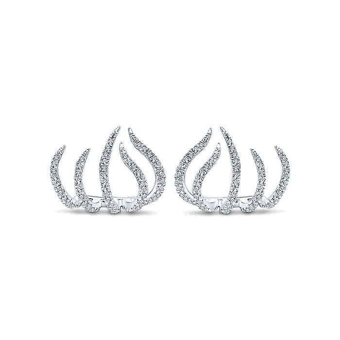 14k White Gold Diamond Stud Earrings