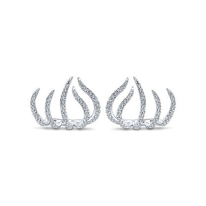 14k White Gold Diamond Stud Earrings