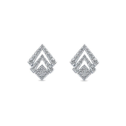 14k White Gold Diamond Stud Earrings