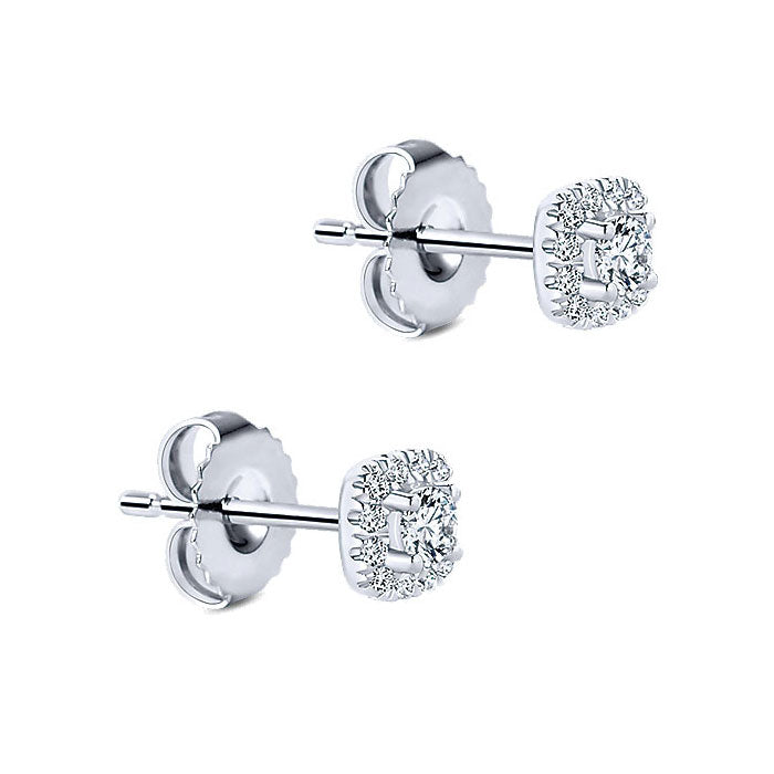 14k White Gold Diamond Stud Earrings