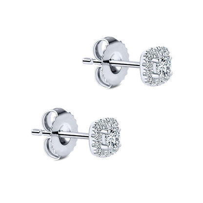 14k White Gold Diamond Stud Earrings