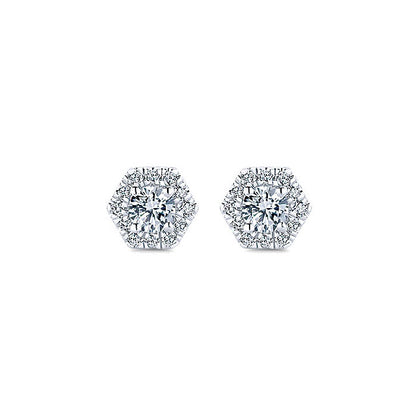 14k White Gold Diamond Stud Earrings