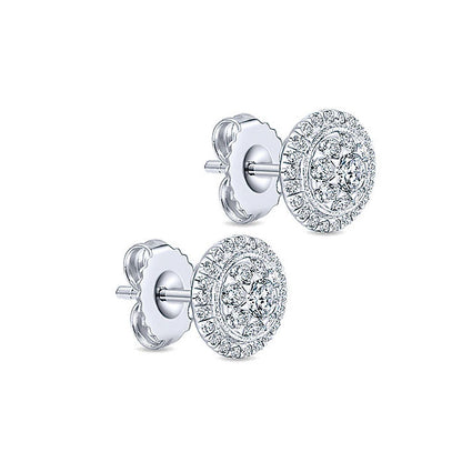 14k White Gold Diamond Stud Earrings