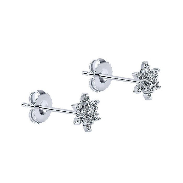 14k White Gold Diamond Stud Earrings