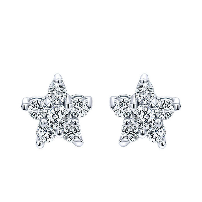 14k White Gold Diamond Stud Earrings