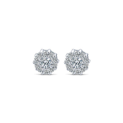 14k White Gold Diamond Stud Earrings