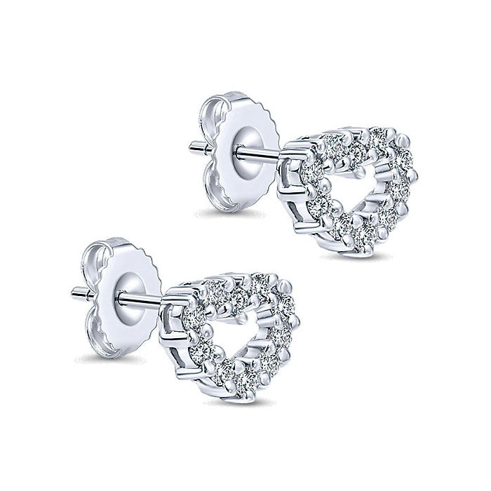 14k White Gold Diamond Stud Earrings