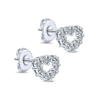 14k White Gold Diamond Stud Earrings