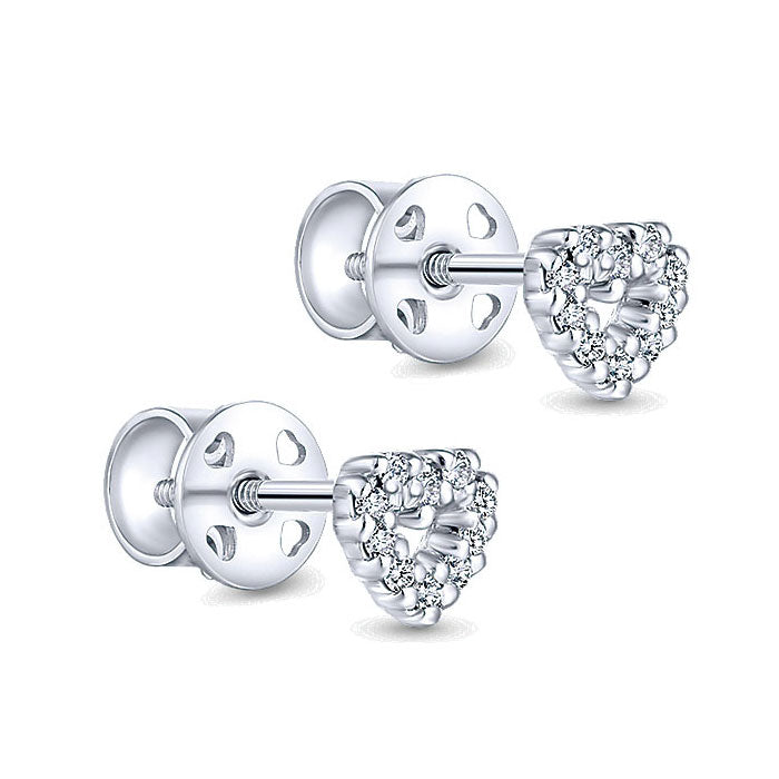 14k White Gold Diamond Stud Earrings