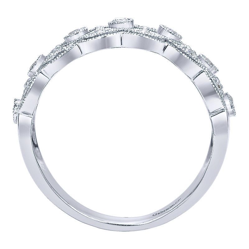 Ladies' Ring 14k White Gold Victorian Wide Band