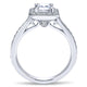 14K White Gold Emerald Cut Diamond Halo With Channel Setting 14K White Gold Engagement Ring ER7528W4