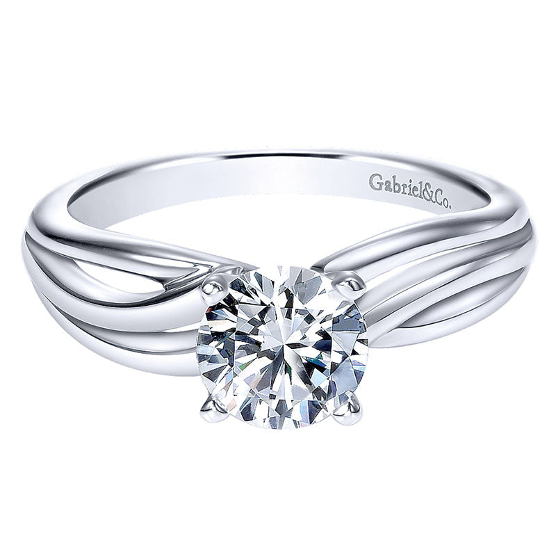Engagement Ring 14k White Gold Free Form