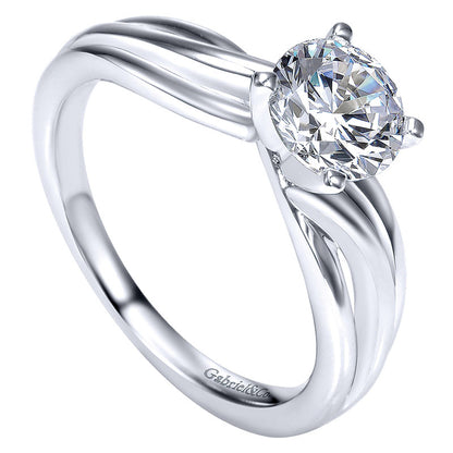 Engagement Ring 14k White Gold Free Form