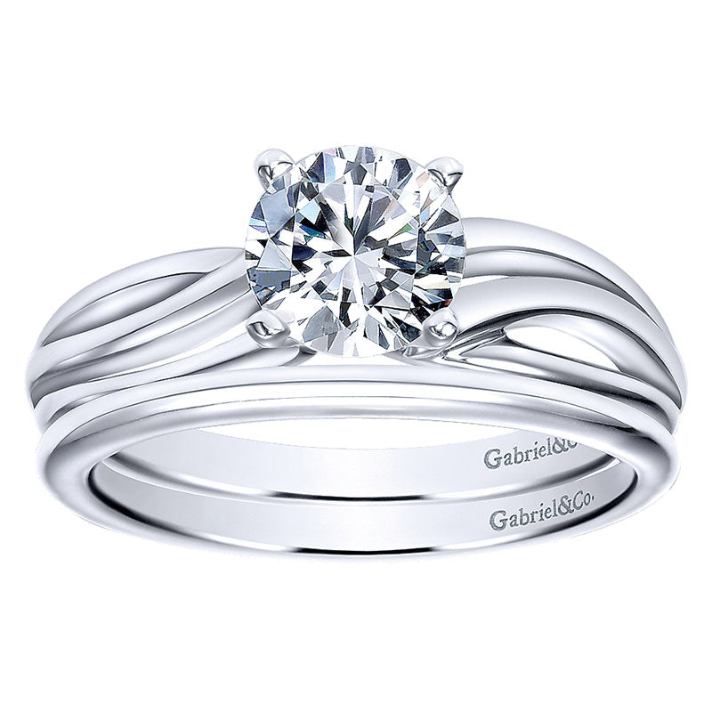 Engagement Ring 14k White Gold Free Form