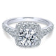 14K White Gold Graduating Pave Diamond Round Halo 14K White Gold Engagement Ring ER10287W44Jj