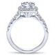 14K White Gold Graduating Pave ANd Round Diamond Halo 14K White Gold Engagement Ring ER10909W44Jj