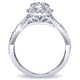 14K White Gold Halo ANd Twisted Diamond Pave Shank 14K White Gold Engagement Ring ER7543W44Jj