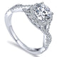 14K White Gold Halo ANd Twisted Diamond Pave Shank 14K White Gold Engagement Ring ER7543W44Jj