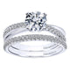 14K White Gold Pave Criss Cross Round Diamond 14K White Gold Engagement Ring ER10439W44Jj