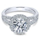 14K White Gold Pave Diamond Halo With European Split Shank 14K White Gold Engagement Ring ER4112W44J
