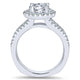 14K White Gold Pave Diamond Halo With European Split Shank 14K White Gold Engagement Ring ER4112W44J