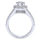 14K White Gold Pave Shank ANd Oval Diamond Halo 14K White Gold Engagement Ring ER10291W44Jj