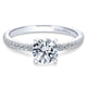 14K White Gold Petite Pave Diamond With Straight Band 14K White Gold Engagement Ring ER4181W44Jj