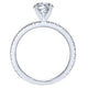 14K White Gold Petite Pave Diamond With Straight Band 14K White Gold Engagement Ring ER4181W44Jj